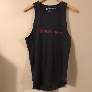 Pure Barre Charcoal Gray Muscle Tank with Red Logo